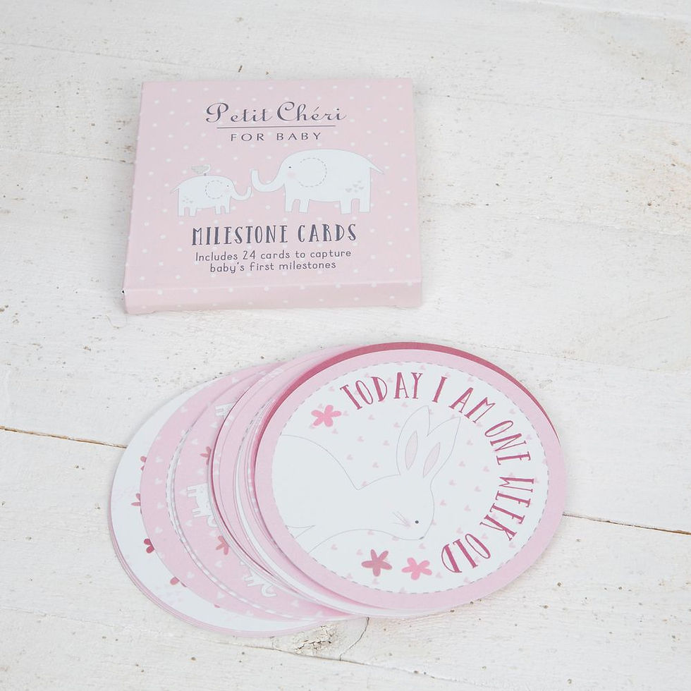 Petit Cheri 24 Baby Milestones Cards - Pink