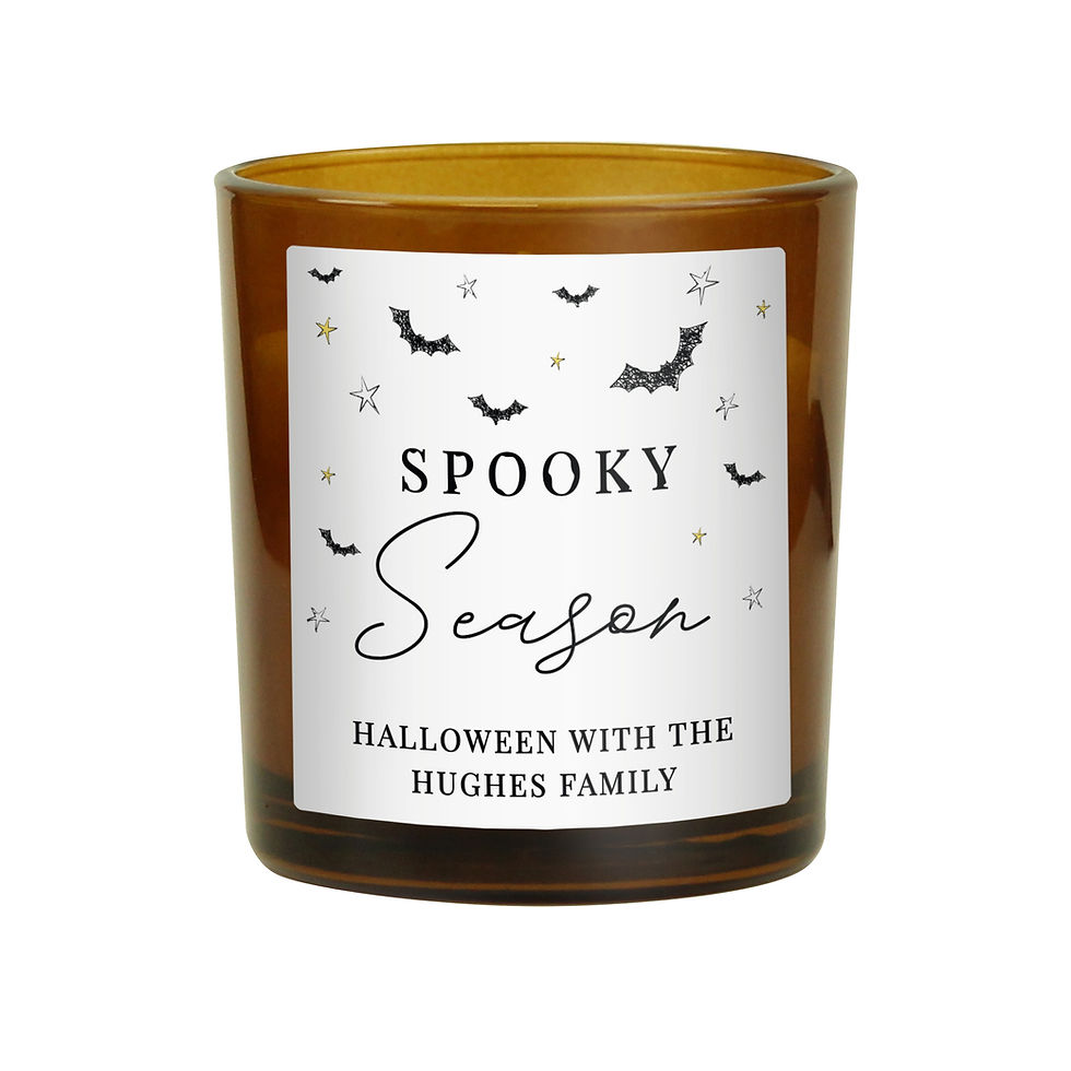 Thumbnail: Personalised Spooky Amber Glass Candle
