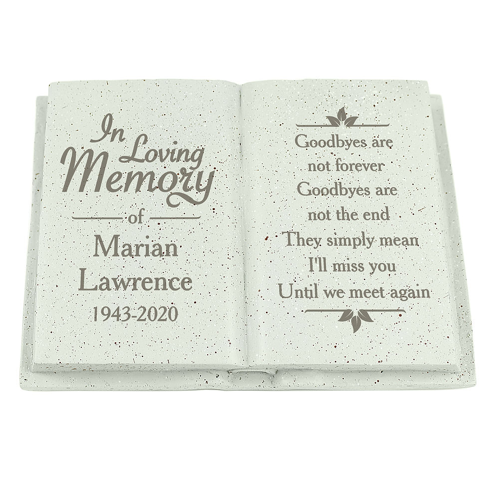 Thumbnail: Personalised In Loving Memory Open Book Memorial Plaque