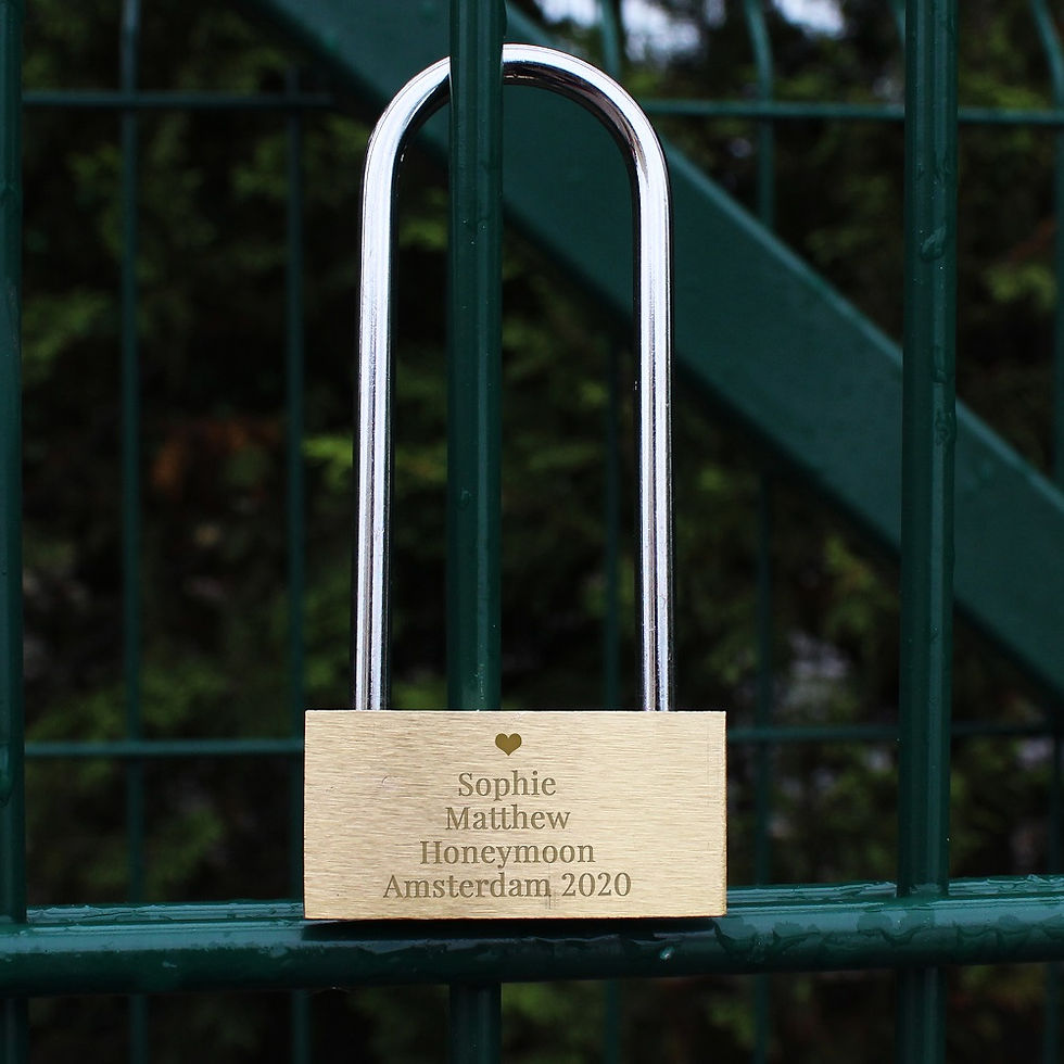 Thumbnail: Personalised Lovers Heart Motif Love Lock Padlock
