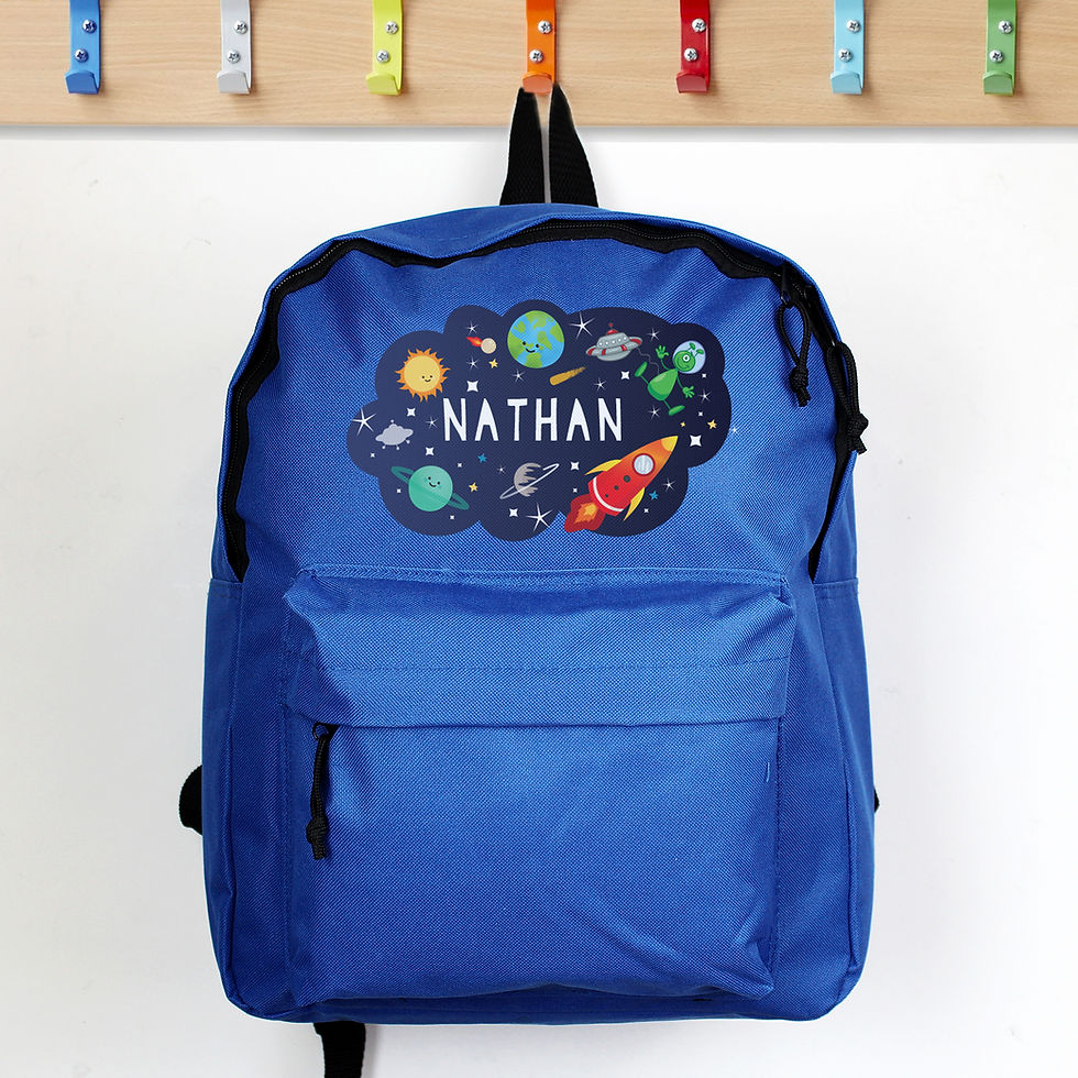 Thumbnail: Personalised Space Blue Backpack