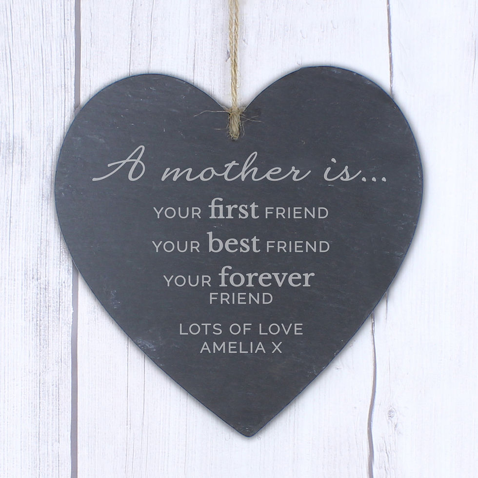Thumbnail: Personalised 'A Mother Is' Slate Heart Decoration