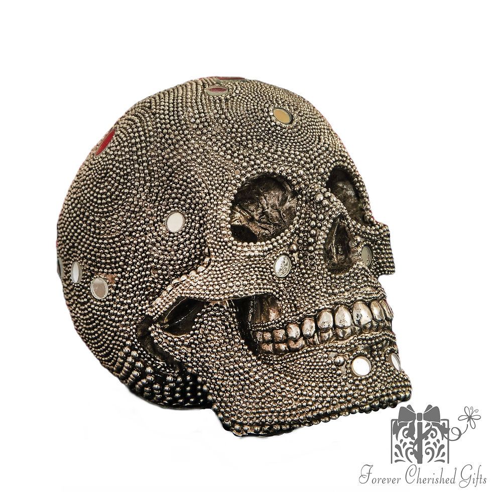 Thumbnail: Gothic Skull Mirror Mosaic Ornament - Forever Cherished Gifts