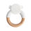 Thumbnail: Bambino Teddy Bear Wood & Silicone Baby Teether Ring - White