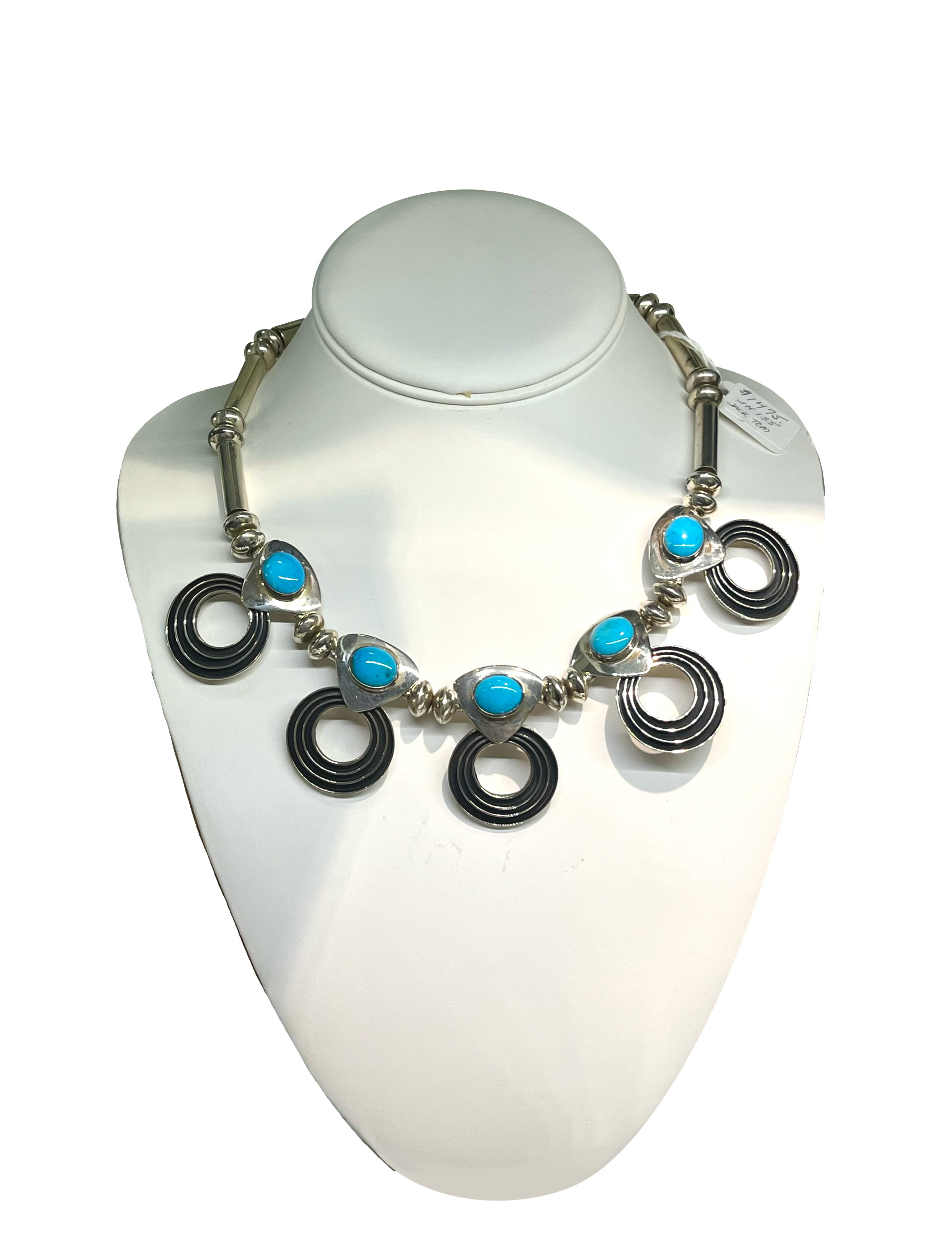 Jack Tom Sterling Silver Ring Turquoise Necklace