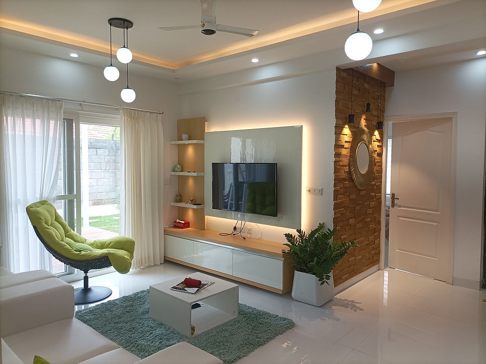 Elegant modular kitchen with quartz countertop
