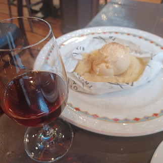 Halva with ice cream, dessert at Trizoni