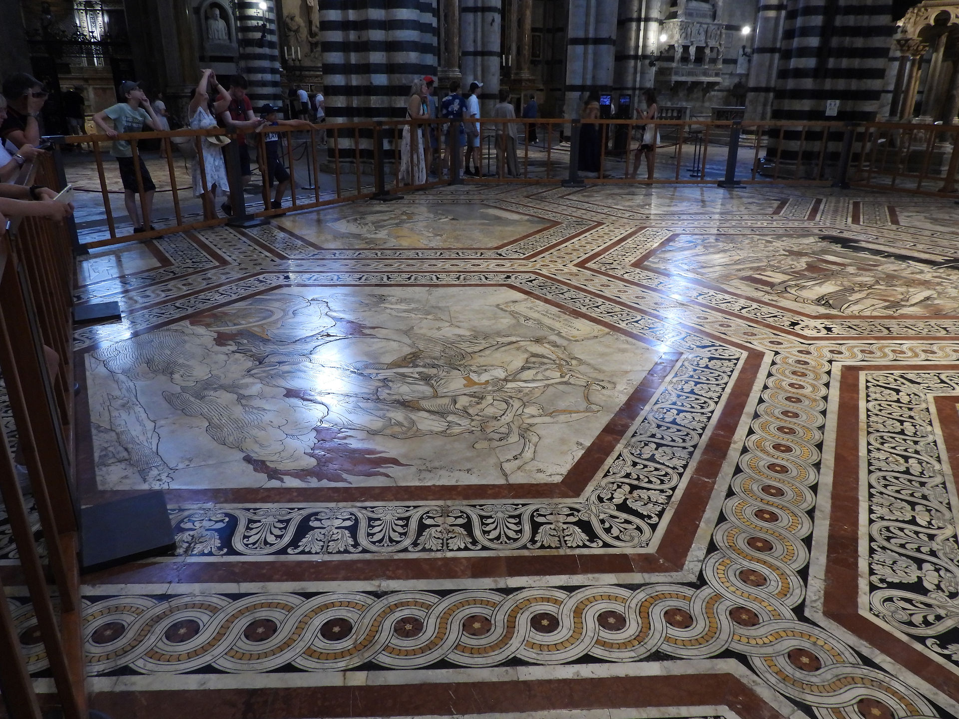 Example of hexagon with narble floor mosaic, Siena Cathedral