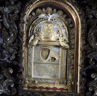 View of icon of the Madonna in Sanctuary of the Madonna of St Luke