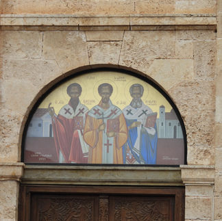 Mural over entrance to Chania Cathedral