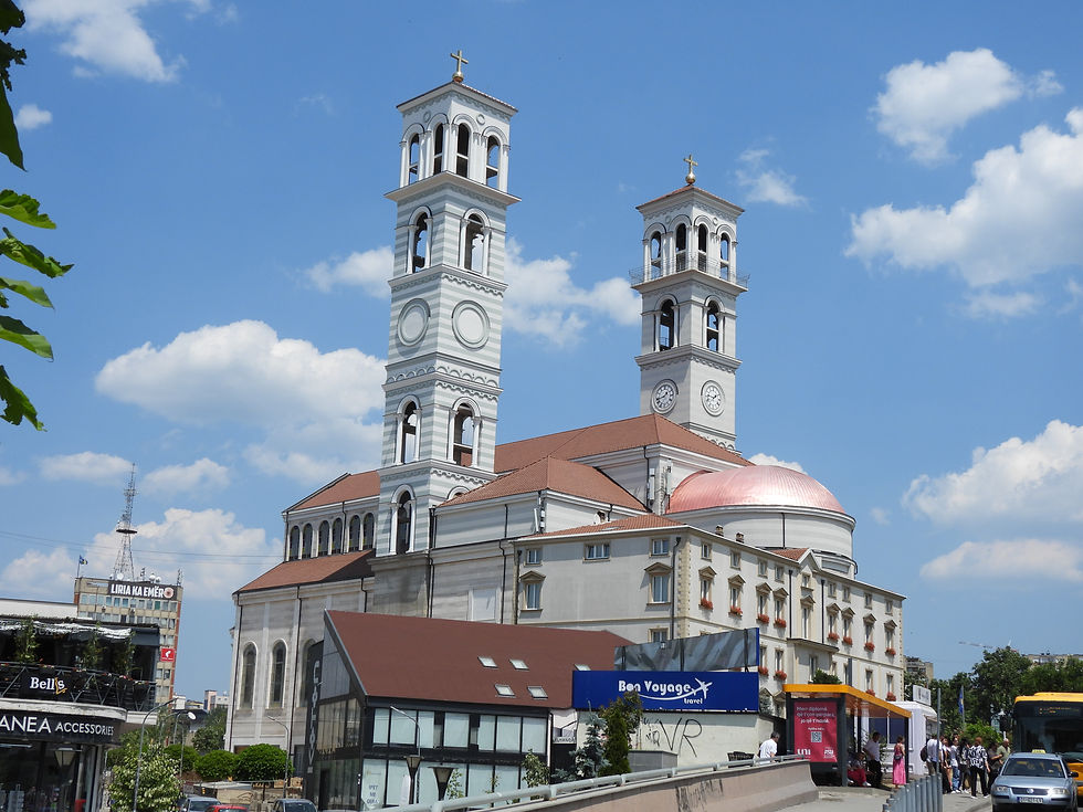 Southwestern facade, Cathedral of Saint Mother Teresa / Katedralja Nënë Tereza, Pristina, Kosovo