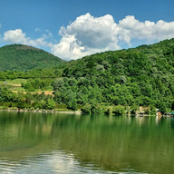 View from bus of Bosnia and Herzegovina countryside