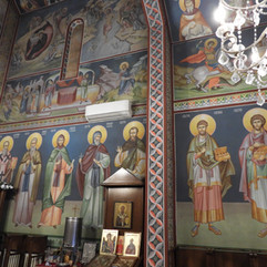 Murals on nave wall, Church of St John the Baptist, Skopje