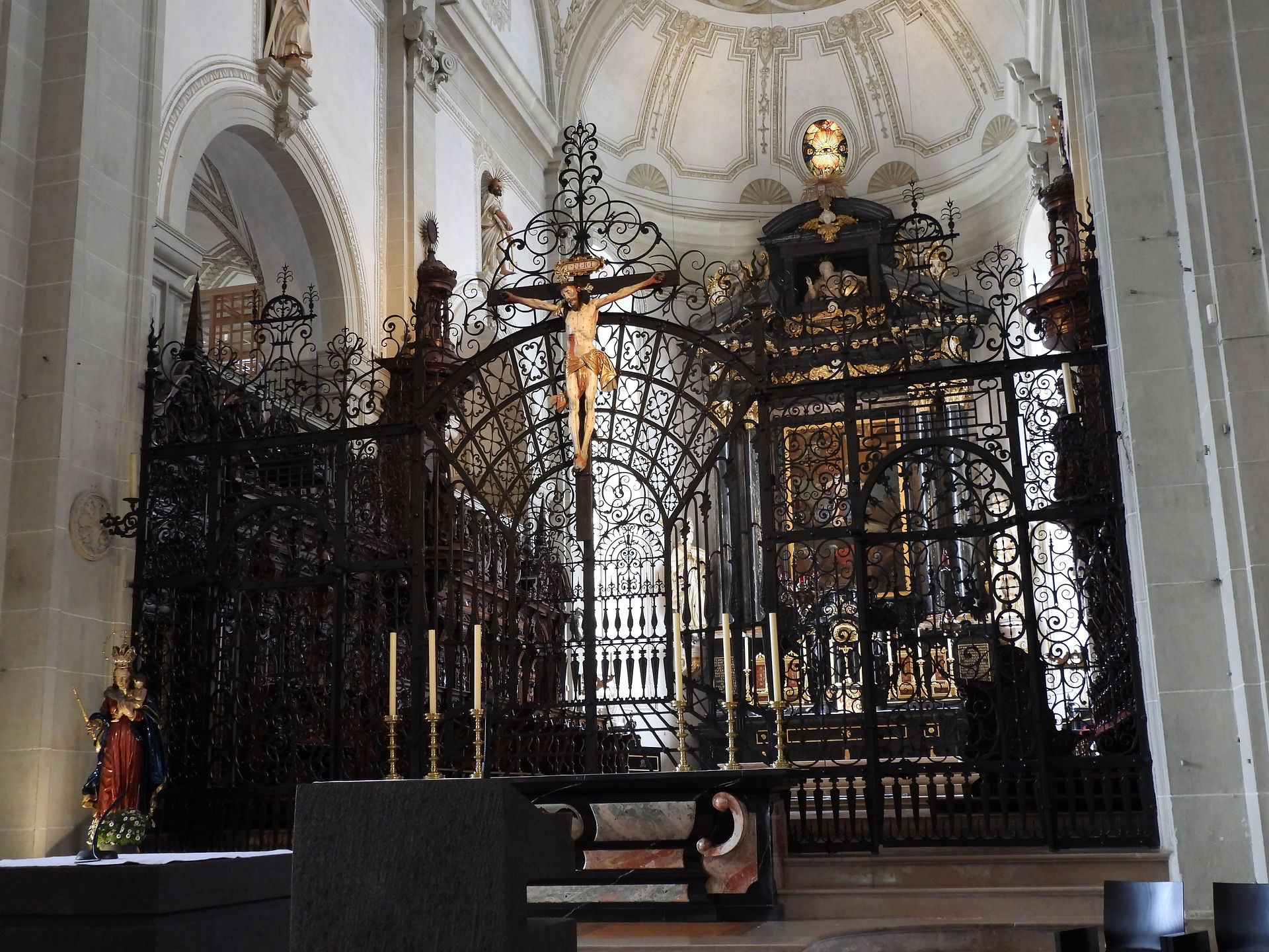 Rood cross and screen, presbytery