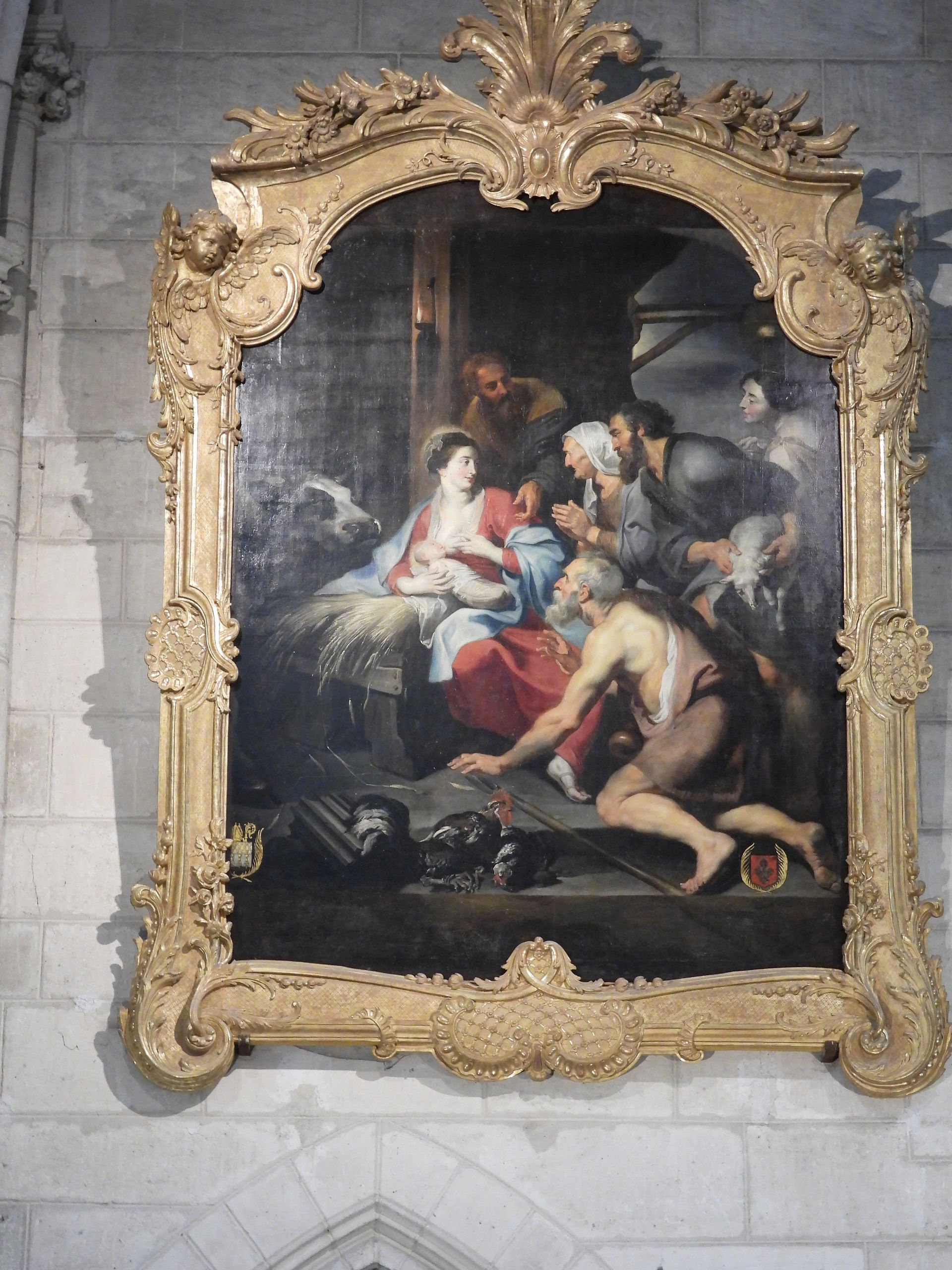 Altarpiece, painting of burger visitation