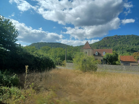 View of the Perigord region from the train from Sarlat