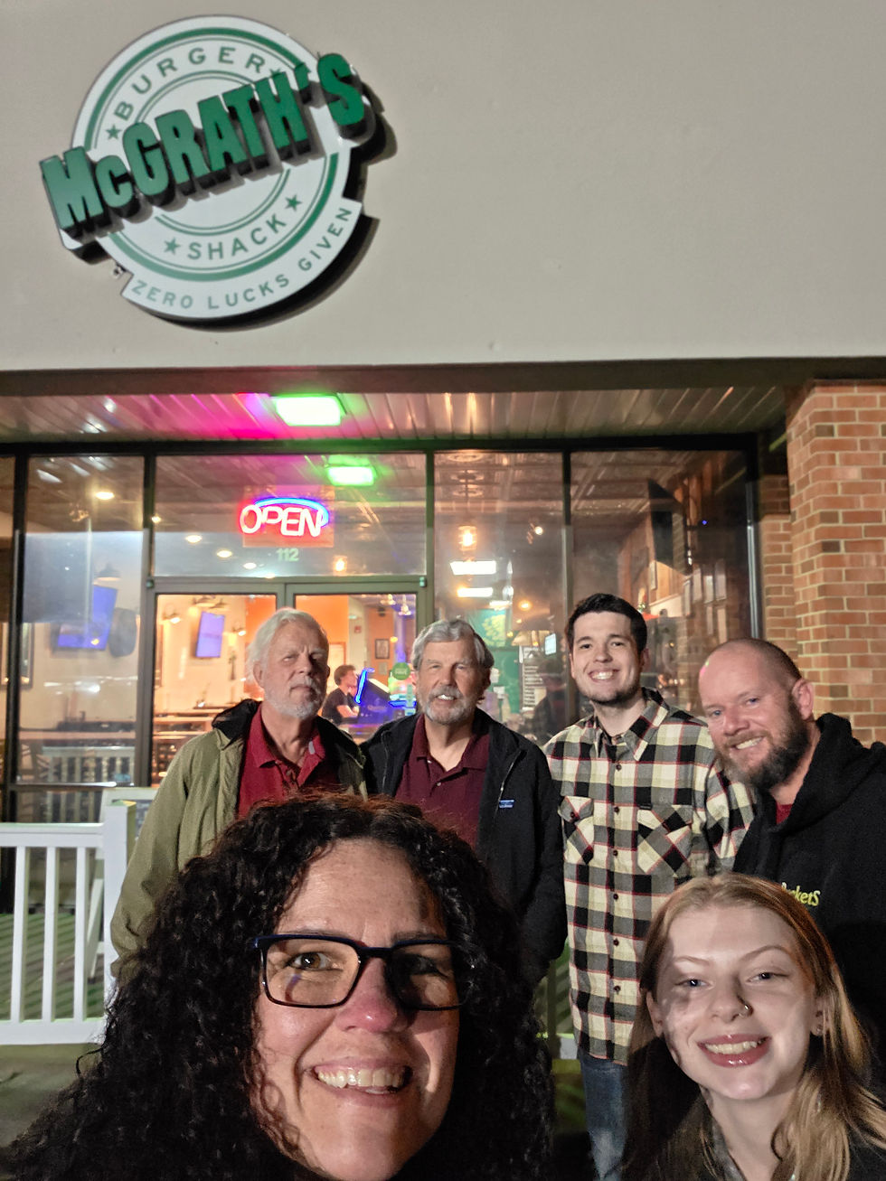 "Selfie" photo outside McGrath's of the dinner party