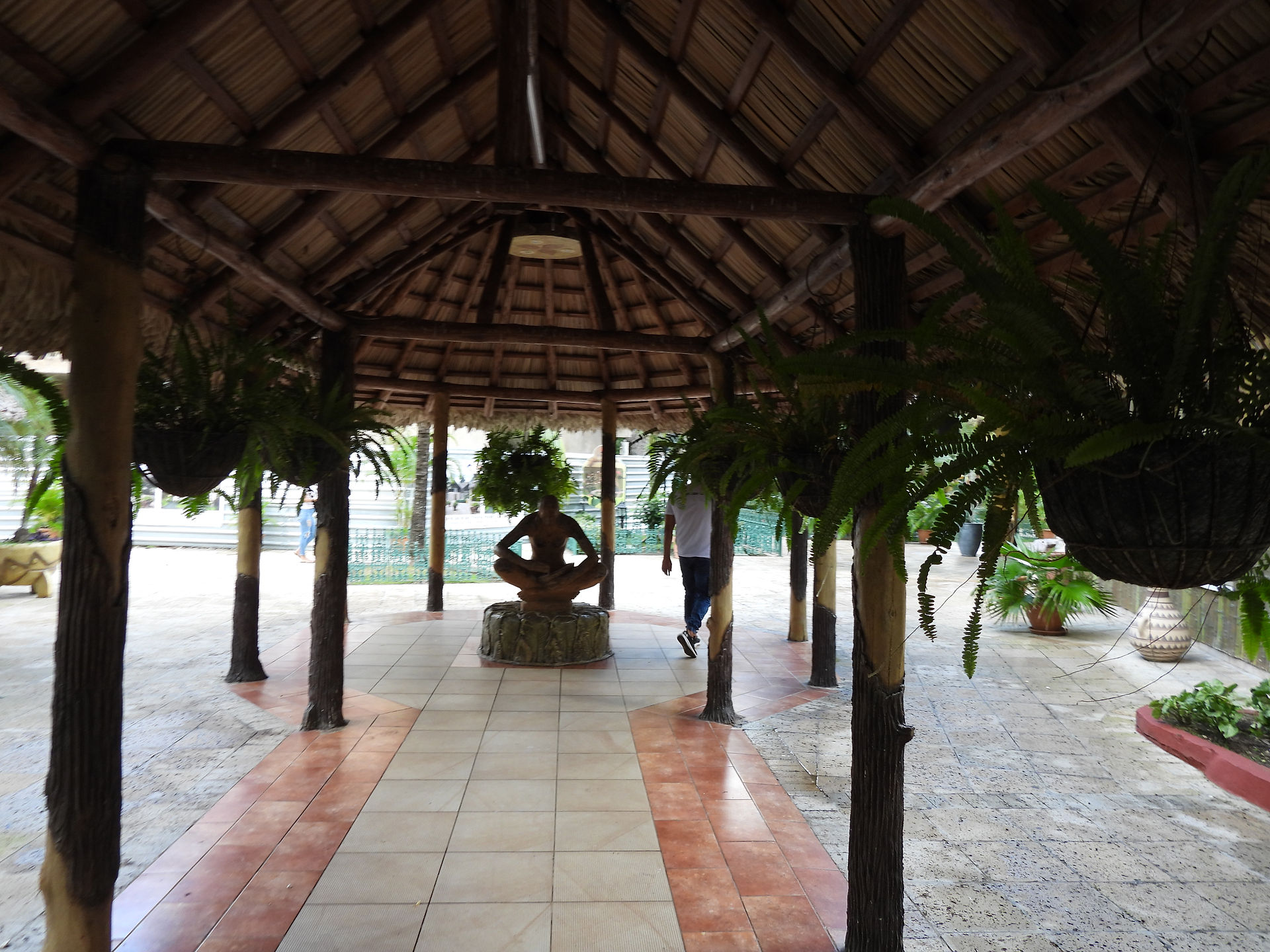 Buddha greeting diners to roadstop buffet