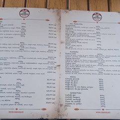 Menu at Csiki Beer House, Timișoara