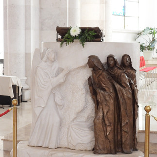 Carved marble pulpit, Mother Theresa Cathedral, Pristina
