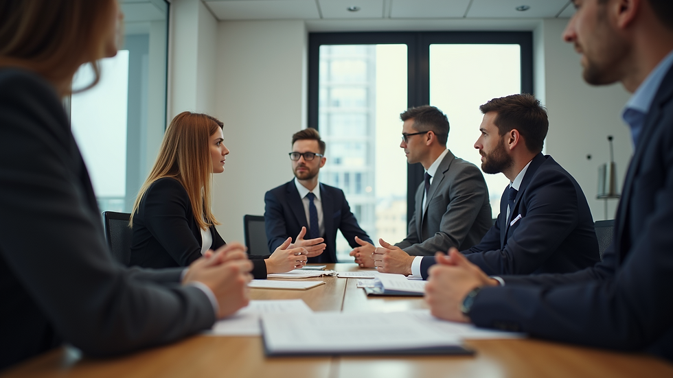 Eye-level view of a small business meeting