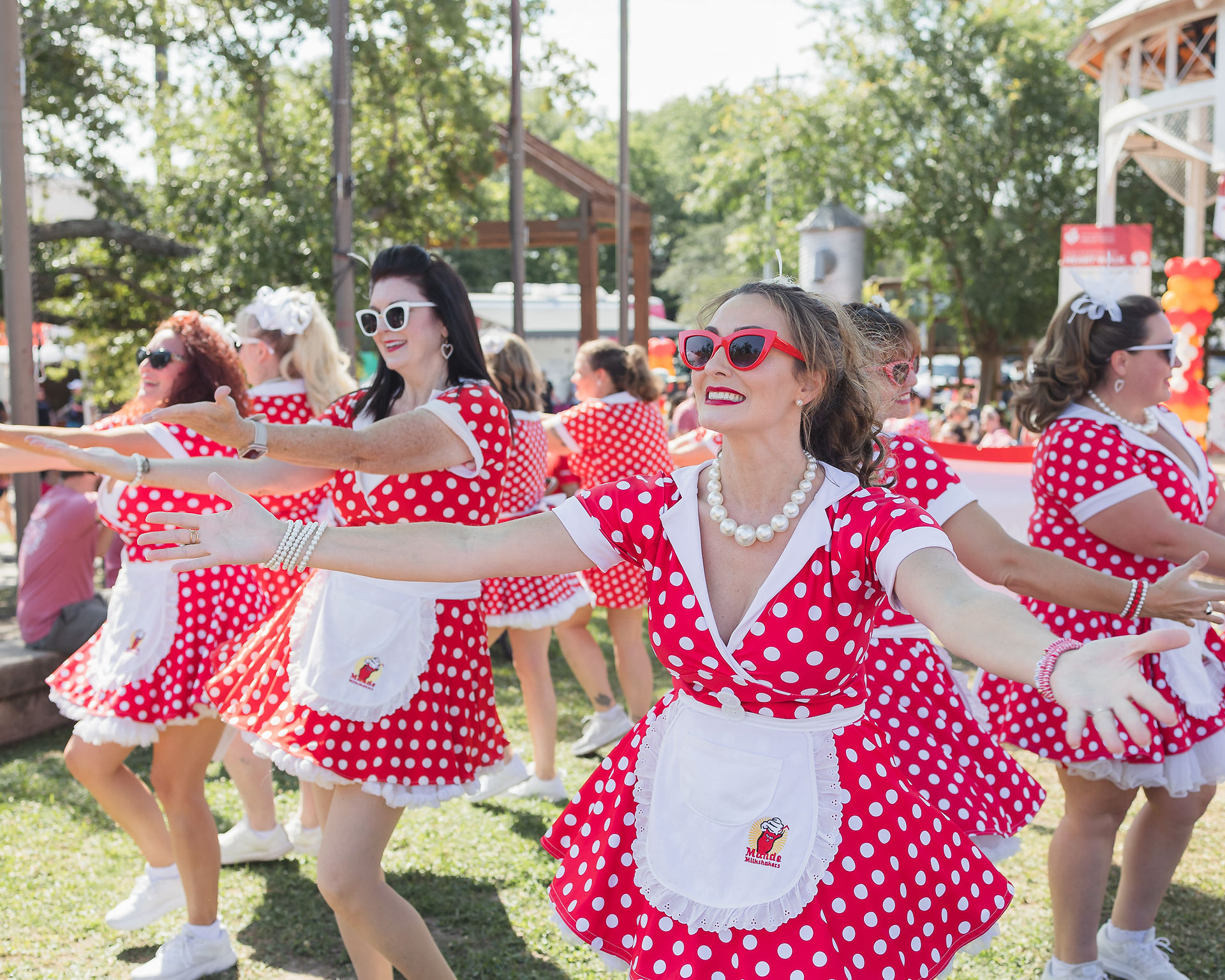 Group of local north shore of Louisiana women performing a dance