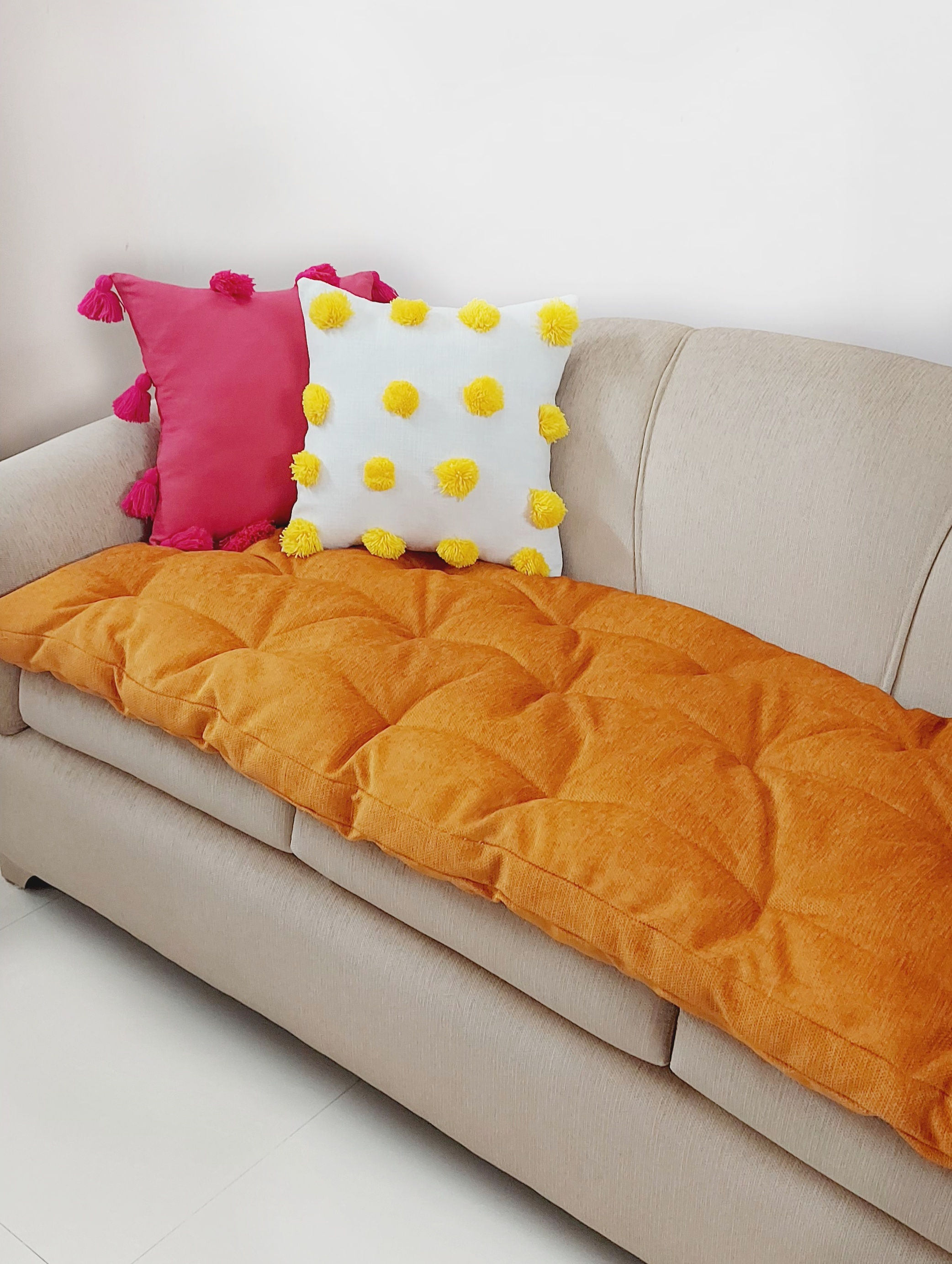 Burnt Orange Couch Seat Topper