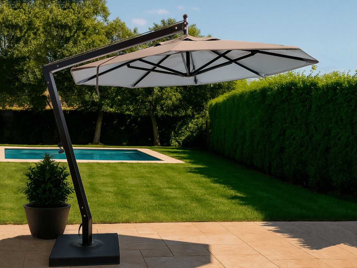 Omb. lateral Standard 3m - Alumínio Preto - TECIDO BAGUM