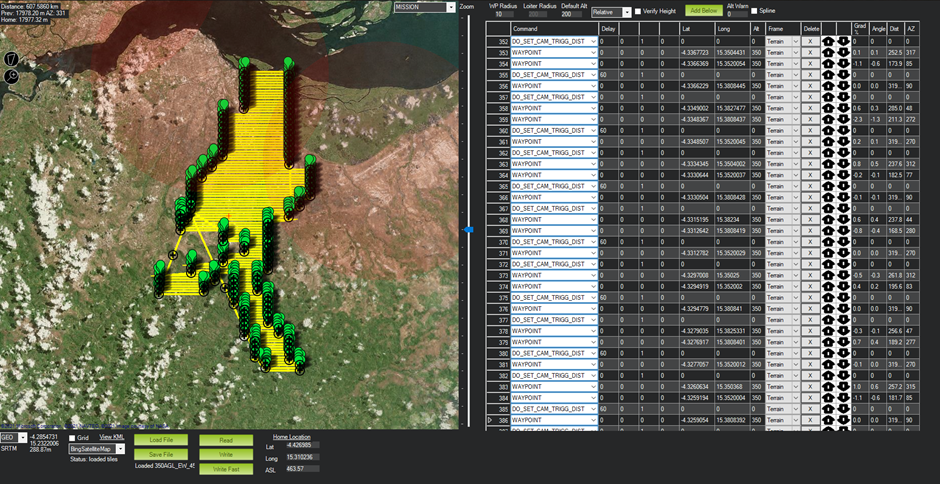 Aerial survey flight planning DRC