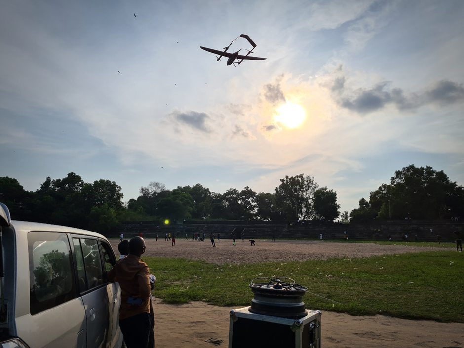 VTOL drone undertaking an aerial survey in Kinshasa, DRC