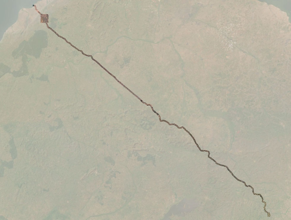 280km pipeline route