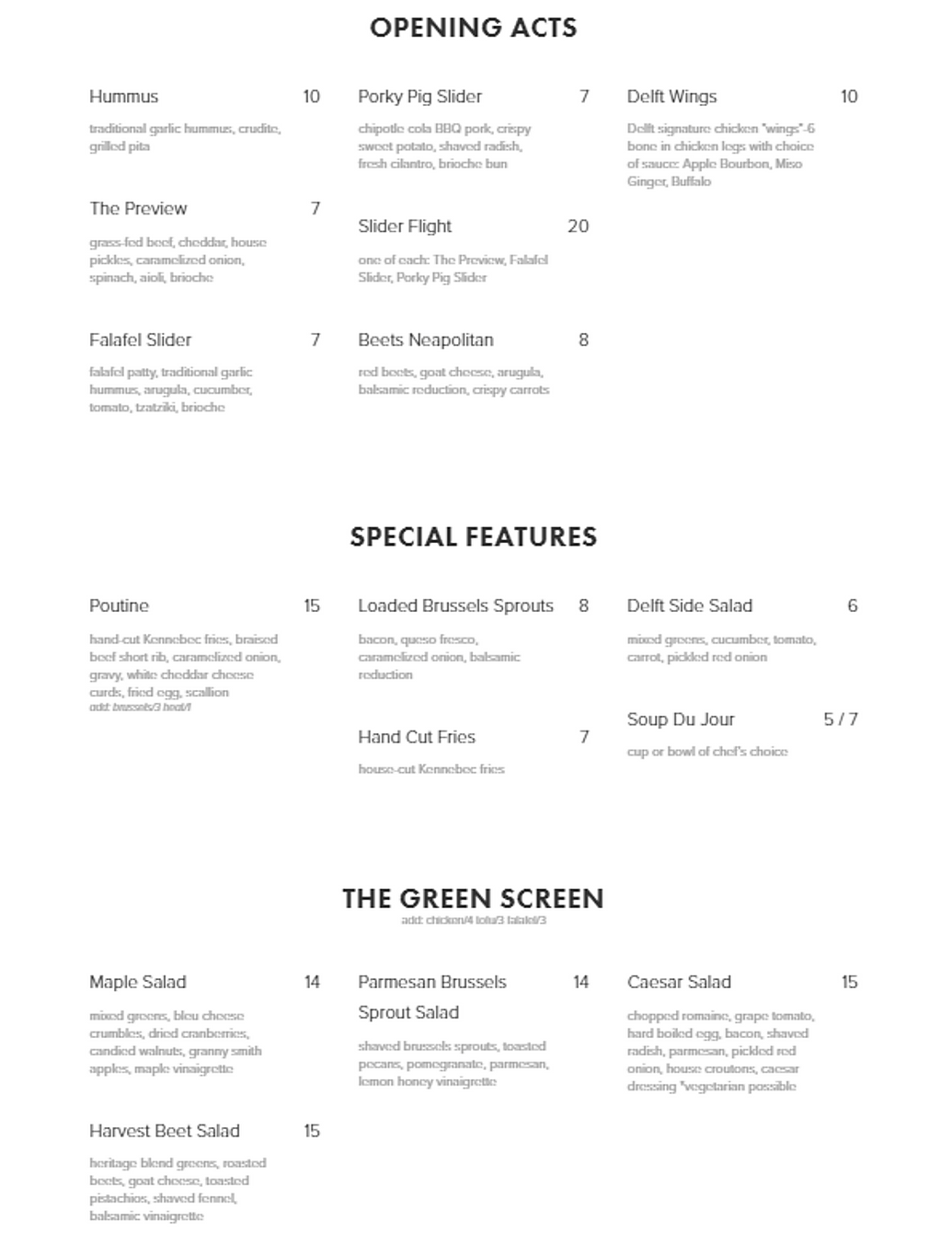 Delft Bistro restaurant menu wine list hours location deals Marquette Now