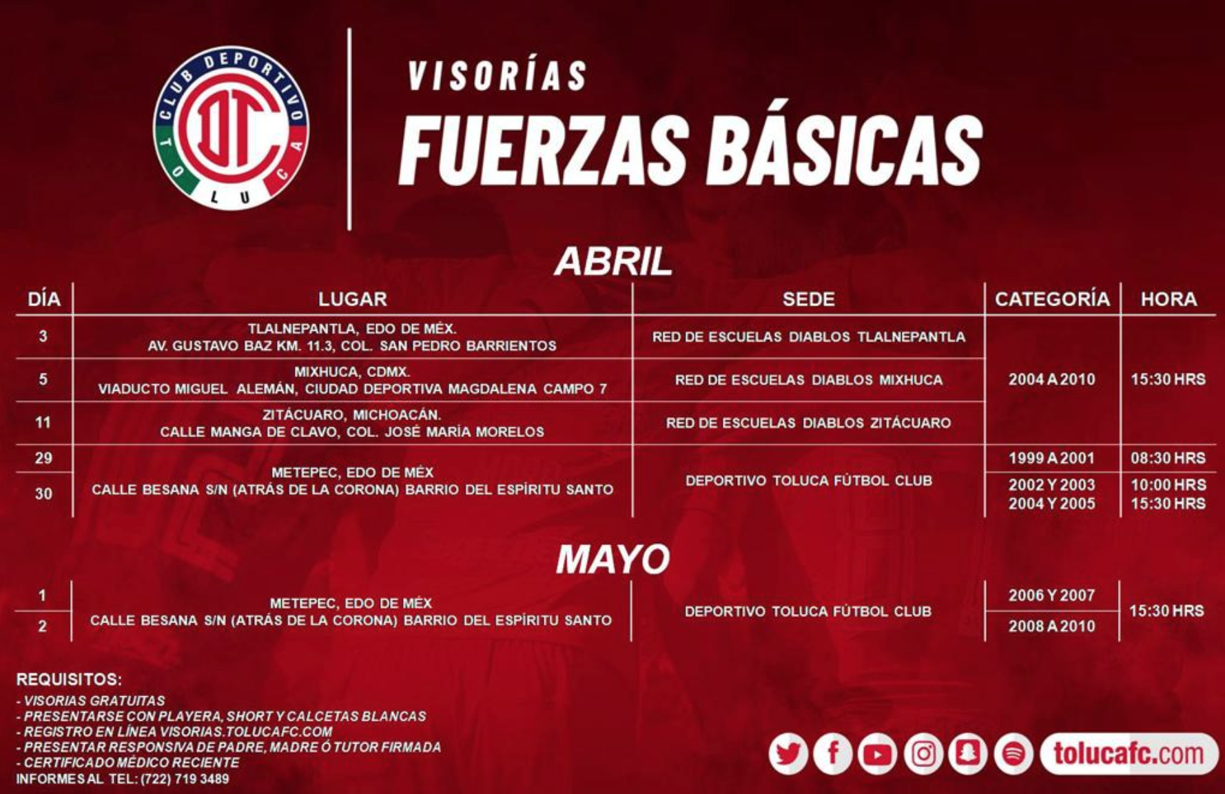 VISORÍAS TOLUCA FC EN EDOMEX