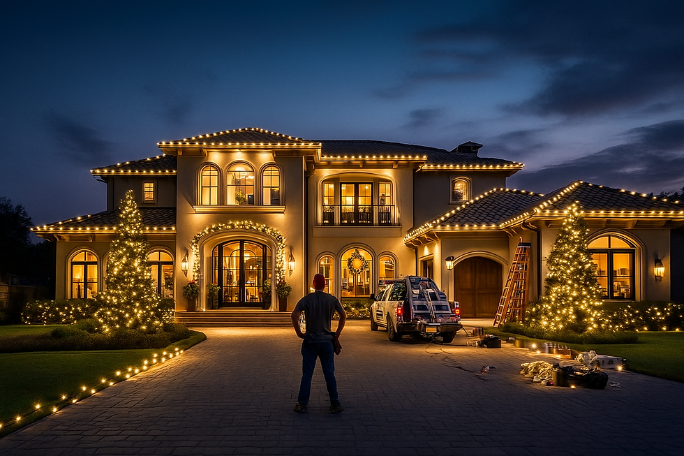 ✨ Christmas Light Installation in Houston — Premium Holiday Lighting by Dan Del Construction ✨