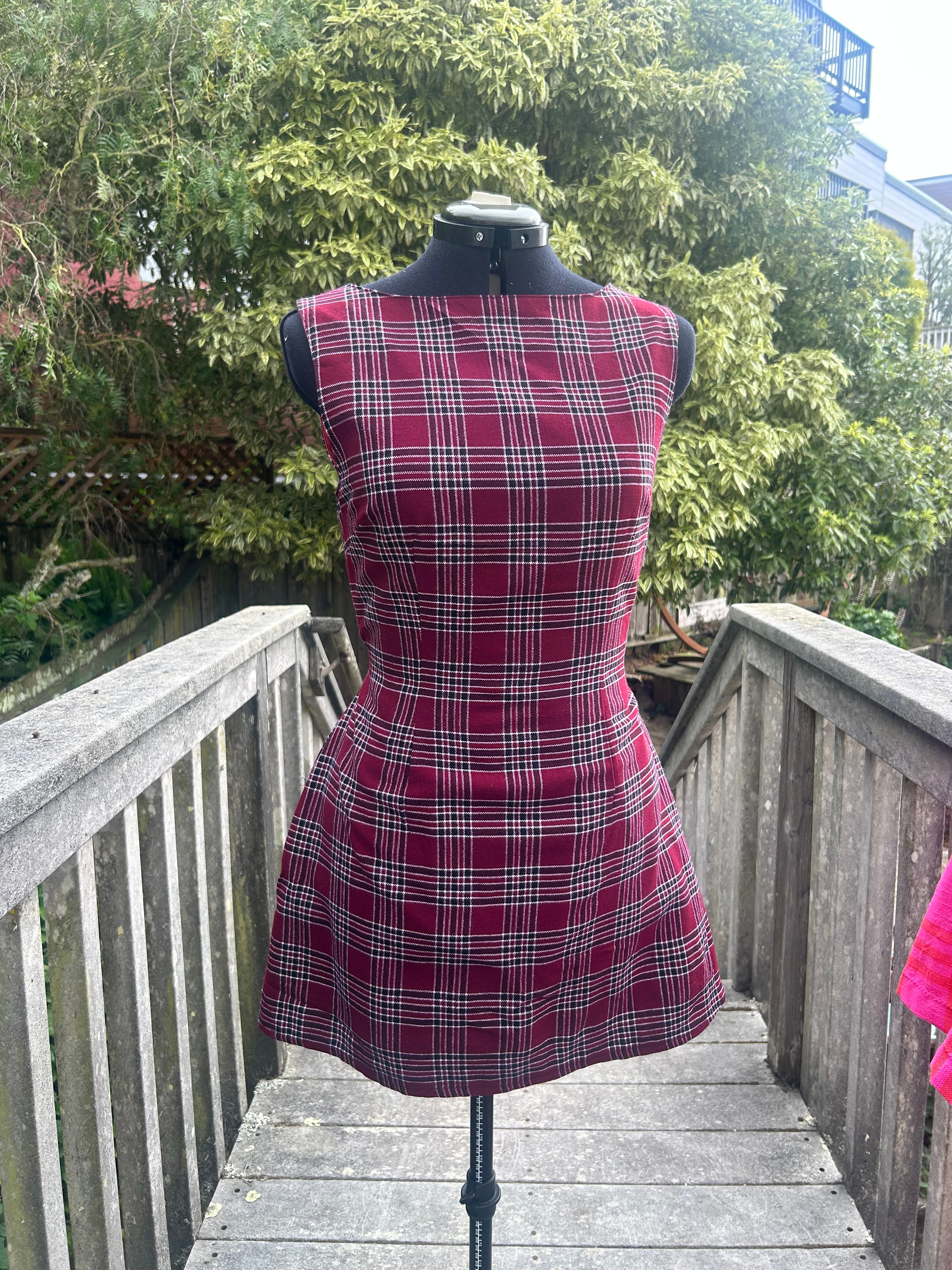 Dress (Burgundy Plaid)