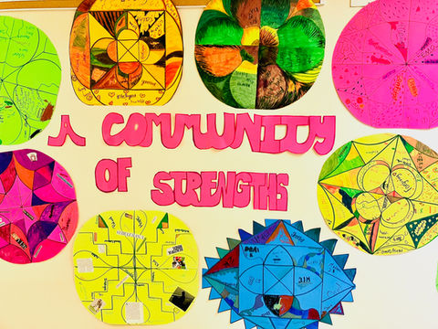 Collection of colorful strength mandalas.