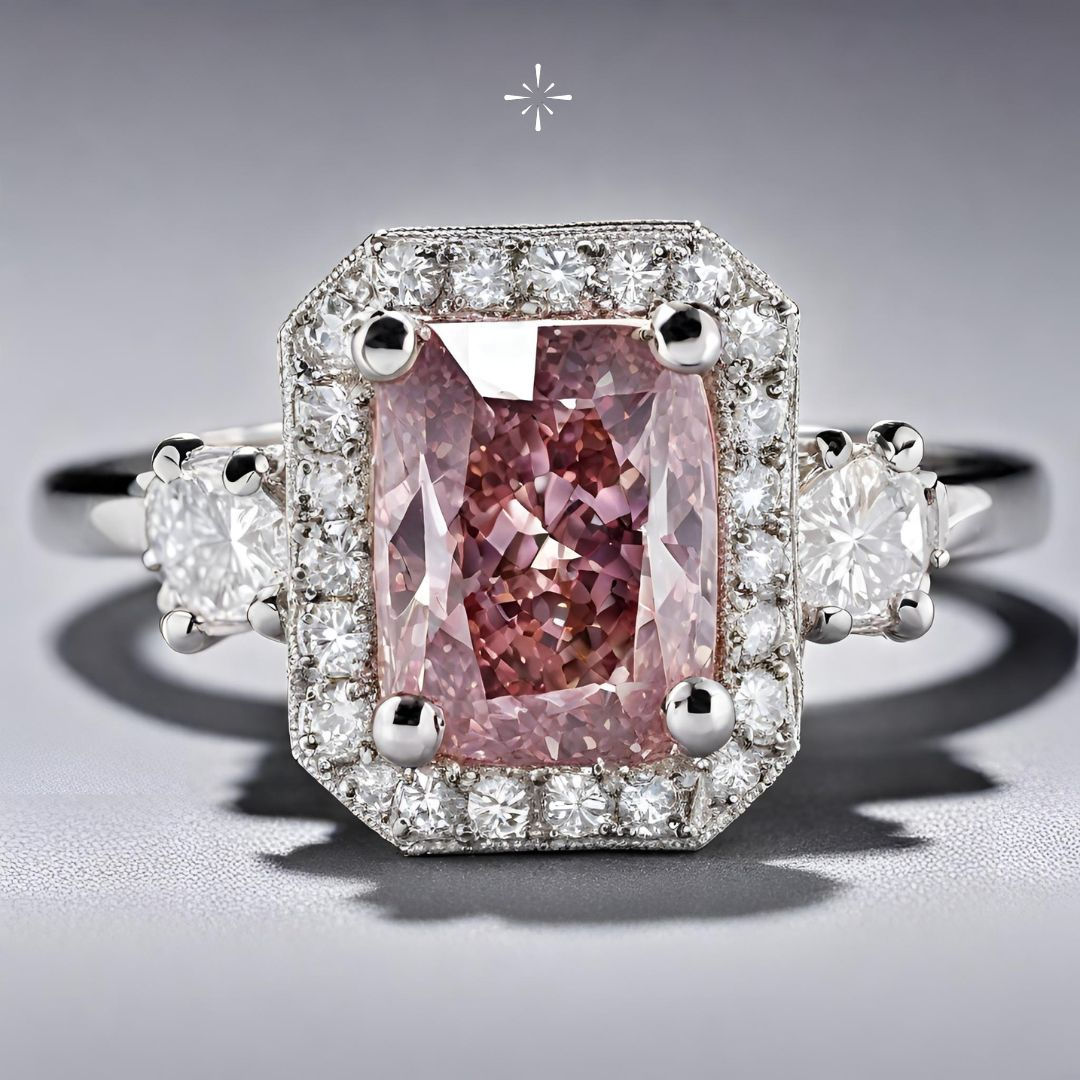 1.01 ct Fancy Purplish Red Cushion Cut