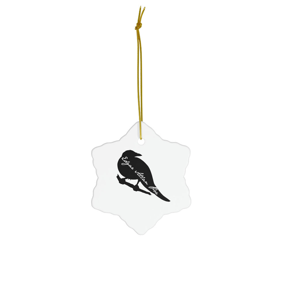 Ceramic Ornament, 4 Shapes - Edgar Allan Poe Crow