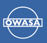 OWASA logo with white text in rectangle and circle on blue background.