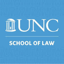 UNC School of Law logo, text 'UNC SCHOOL OF LAW' and dome icon.