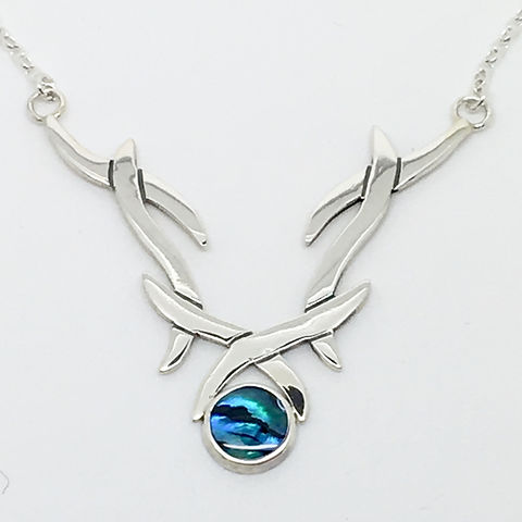 Sterling Silver antler necklace scottishislandjewel