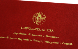 Rilegatura Tesi di Laurea in Ecopelle Rossa - Tesi Artigianali Pisa