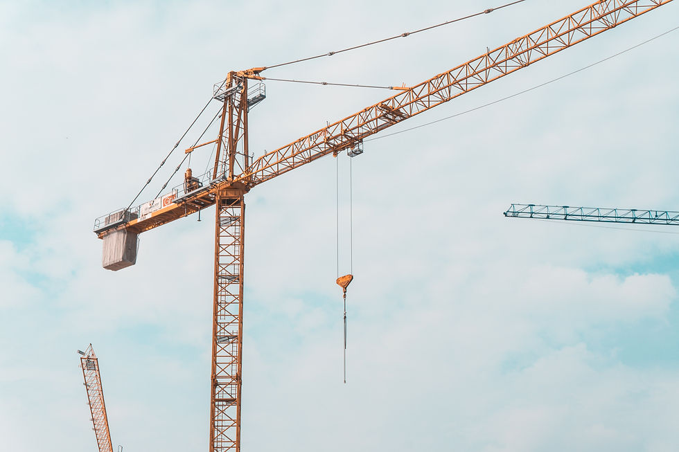 Crane delivering products