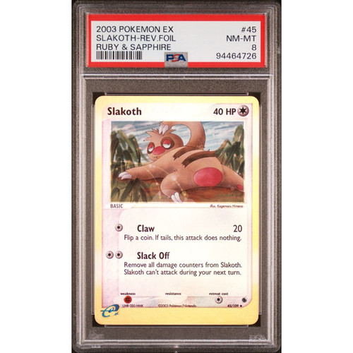 2003 Pokemon EX Slakoth Reverse Foil - PSA 8 | Pallet Town Games