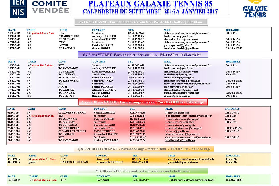 calendrier plateau galaxie