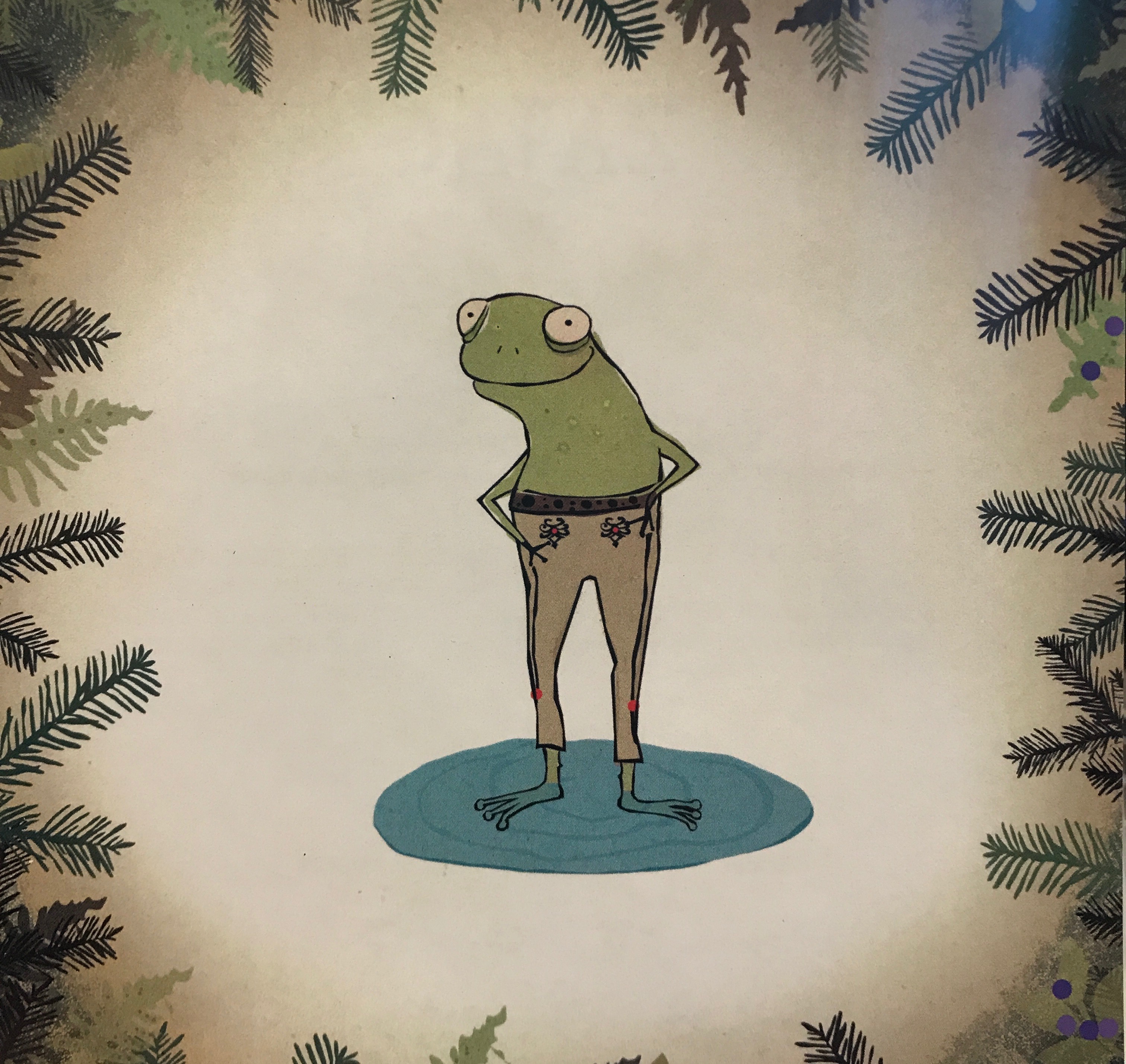 Frog wearing pants