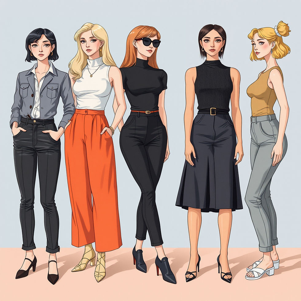 Ai generated illustration of different body shapes