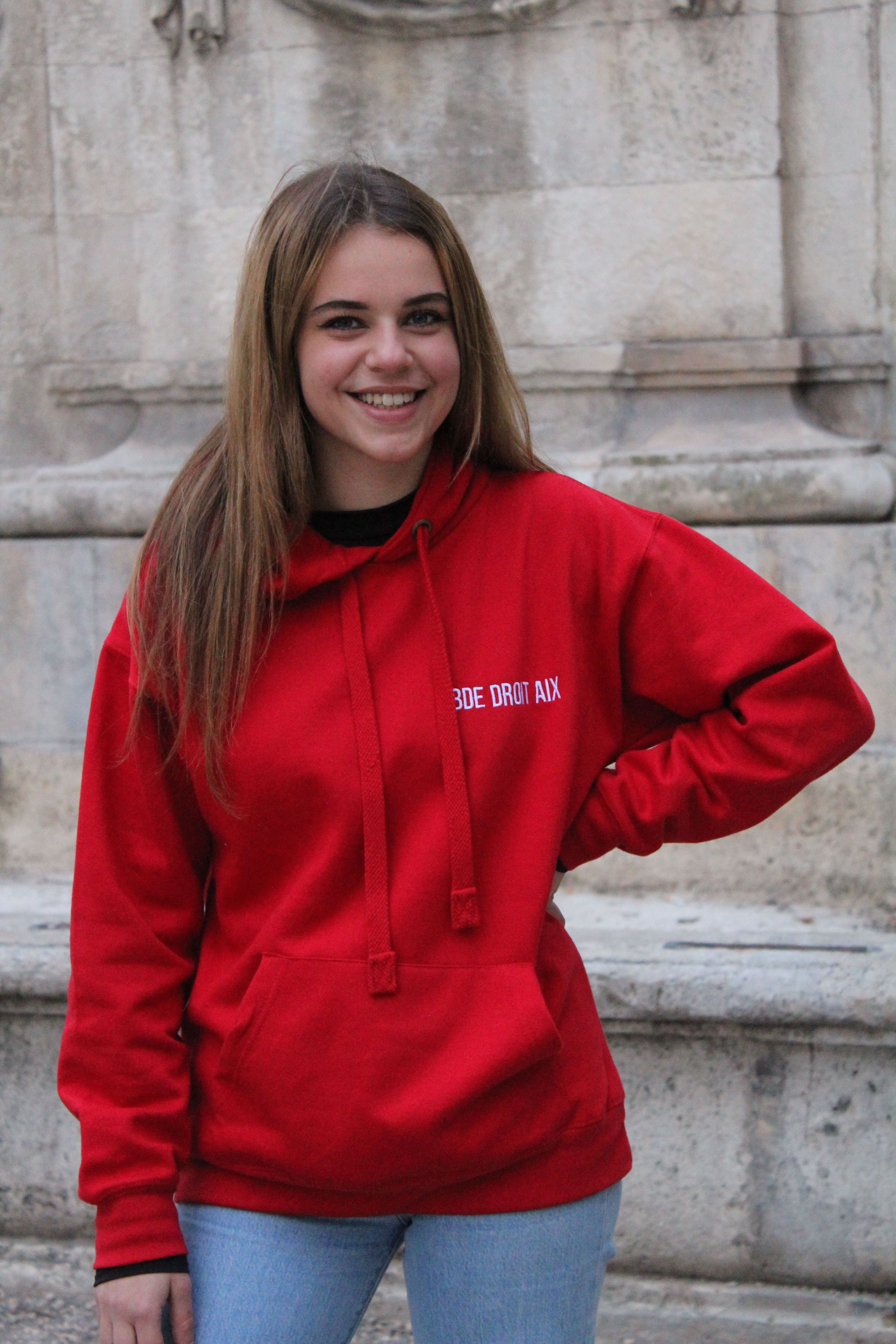 PULL BRODÉ BDE DROIT AIX ROUGE