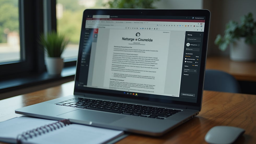 Close-up view of a laptop screen showing an online notary session