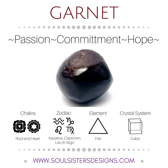 Metaphysical Healing Properties for Garnet by Soul Sisters Designs